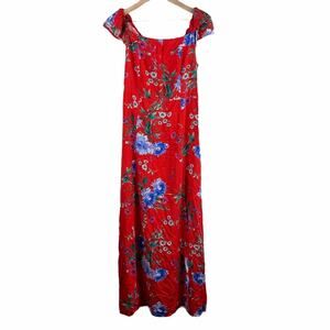 Band of Gypsies Red Floral Maxi Dress